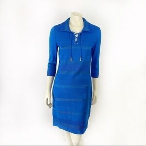 St John Royal Blue Knitted Wool dress
